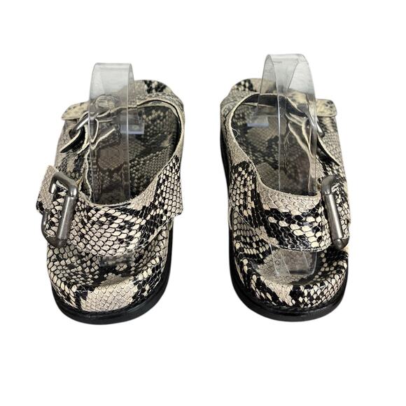 Anthropologie Freda Salvador Snake Print Double Buckle Sandals Size 10 - Picture 3 of 9